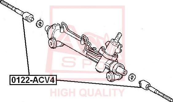 ASVA 0122-ACV4 - Aksiālais šarnīrs, Stūres šķērsstiepnis www.autospares.lv