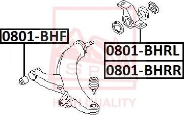 ASVA 0801-BHRR - Сайлентблок, рычаг подвески колеса www.autospares.lv