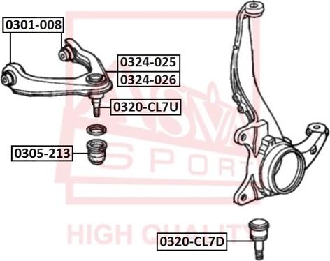 ASVA 0324-026 - Neatkarīgās balstiekārtas svira, Riteņa piekare autospares.lv