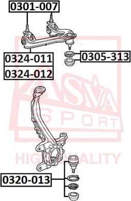 ASVA 0324-011 - Neatkarīgās balstiekārtas svira, Riteņa piekare www.autospares.lv