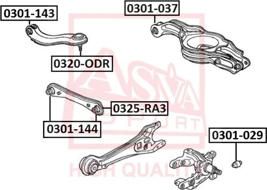 ASVA 0325-RA3 - Neatkarīgās balstiekārtas svira, Riteņa piekare www.autospares.lv