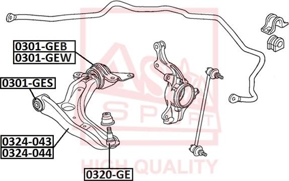 ASVA 0301-GEB - Piekare, Šķērssvira www.autospares.lv