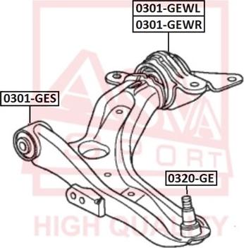 ASVA 0320-GE - Balst / Virzošais šarnīrs www.autospares.lv