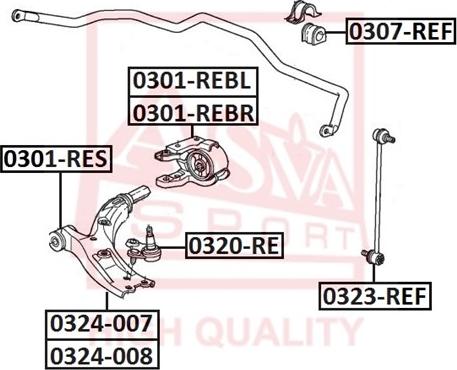 ASVA 0301-REBR - Bush of Control / Trailing Arm www.autospares.lv