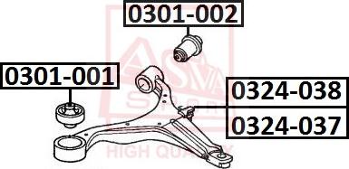 ASVA 0324-038 - Neatkarīgās balstiekārtas svira, Riteņa piekare www.autospares.lv