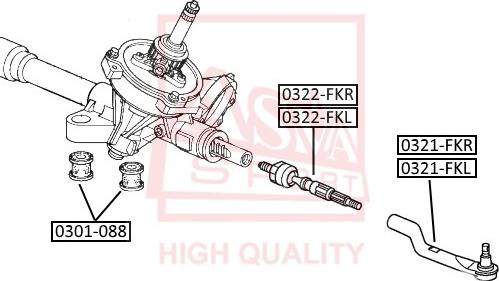 ASVA 0322-FKL - Aksiālais šarnīrs, Stūres šķērsstiepnis www.autospares.lv