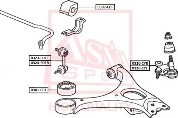 ASVA 0323-FDFL - Stiepnis / Atsaite, Stabilizators www.autospares.lv