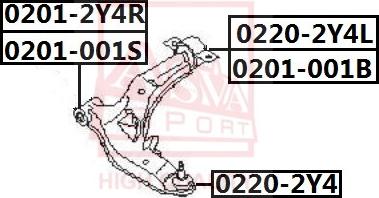 ASVA 0201-001S - Piekare, Šķērssvira www.autospares.lv