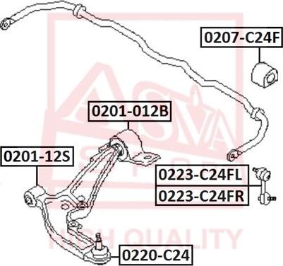 ASVA 0201-012B - Bush of Control / Trailing Arm www.autospares.lv