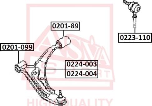 ASVA 0201-89 - Piekare, Šķērssvira www.autospares.lv