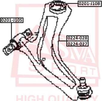 ASVA 0201-J10S - Bush of Control / Trailing Arm www.autospares.lv