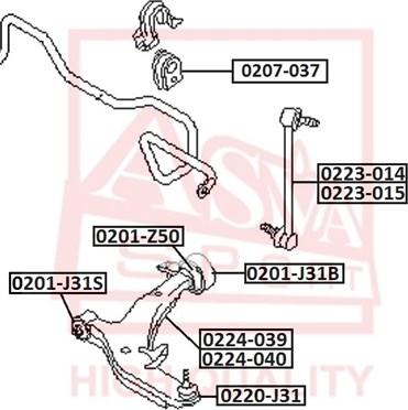 ASVA 0223-015 - Stiepnis / Atsaite, Stabilizators www.autospares.lv