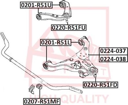 ASVA 0201-R51L - Piekare, Šķērssvira www.autospares.lv