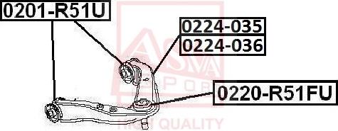 ASVA 0224-035 - Neatkarīgās balstiekārtas svira, Riteņa piekare www.autospares.lv