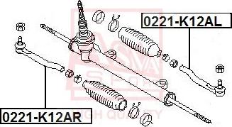 ASVA 0221-K12AL - Наконечник рулевой тяги, шарнир www.autospares.lv