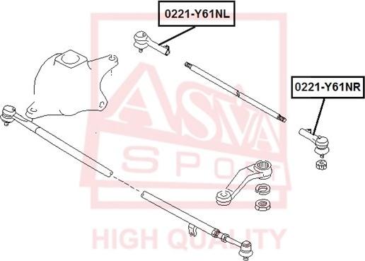 ASVA 0221-Y61NL - Stūres šķērsstiepņa uzgalis www.autospares.lv