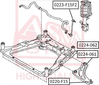 ASVA 0223-F15F2 - Stiepnis / Atsaite, Stabilizators autospares.lv