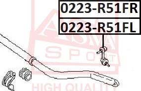 ASVA 0223-R51FL - Stiepnis / Atsaite, Stabilizators www.autospares.lv