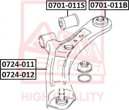 ASVA 0724-011 - Neatkarīgās balstiekārtas svira, Riteņa piekare autospares.lv