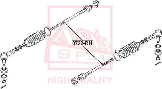 ASVA 0722-RH - Aksiālais šarnīrs, Stūres šķērsstiepnis www.autospares.lv