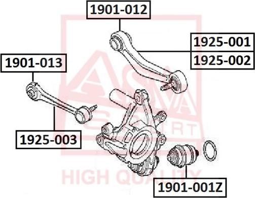 ASVA 1925-001 - Рычаг подвески колеса www.autospares.lv