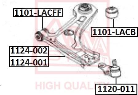 ASVA 1124-001 - Neatkarīgās balstiekārtas svira, Riteņa piekare autospares.lv