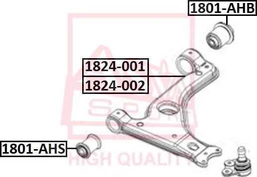 ASVA 1824-001 - Neatkarīgās balstiekārtas svira, Riteņa piekare autospares.lv