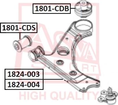 ASVA 1801-CDB - Сайлентблок, рычаг подвески колеса www.autospares.lv