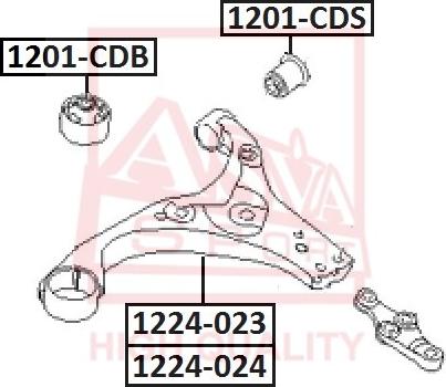 ASVA 1201-CDS - Bush of Control / Trailing Arm www.autospares.lv