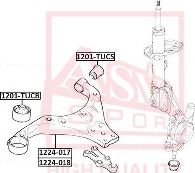 ASVA 1201-TUCB - Bush of Control / Trailing Arm www.autospares.lv