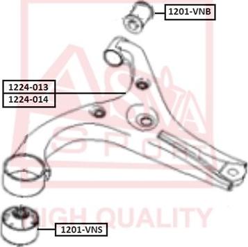 ASVA 1224-013 - Neatkarīgās balstiekārtas svira, Riteņa piekare www.autospares.lv