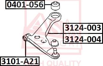 ASVA 3101-A21 - Сайлентблок, рычаг подвески колеса www.autospares.lv