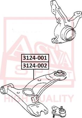 ASVA 3124-002 - Neatkarīgās balstiekārtas svira, Riteņa piekare autospares.lv