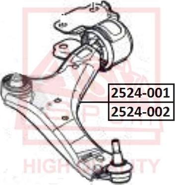 ASVA 2524-002 - Neatkarīgās balstiekārtas svira, Riteņa piekare www.autospares.lv