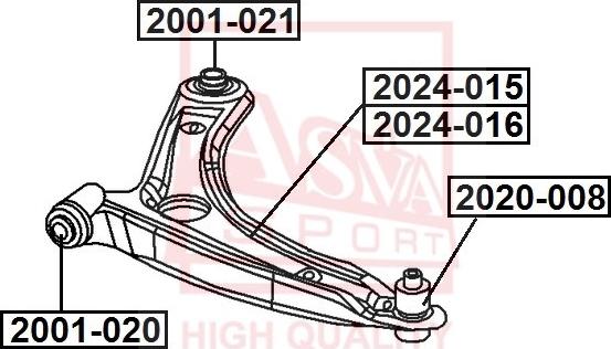 ASVA 2024-015 - Рычаг подвески колеса www.autospares.lv