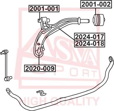 ASVA 2020-009 - Balst / Virzošais šarnīrs www.autospares.lv