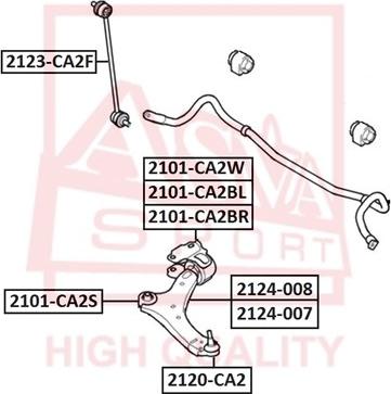 ASVA 2124-007 - Neatkarīgās balstiekārtas svira, Riteņa piekare www.autospares.lv