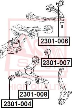 ASVA 2301-007 - Bush of Control / Trailing Arm www.autospares.lv