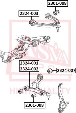 ASVA 2301-008 - Bush of Control / Trailing Arm www.autospares.lv