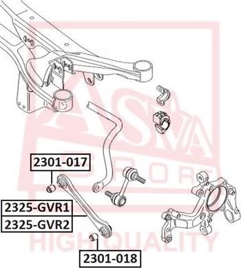 ASVA 2301-018 - Сайлентблок, рычаг подвески колеса www.autospares.lv