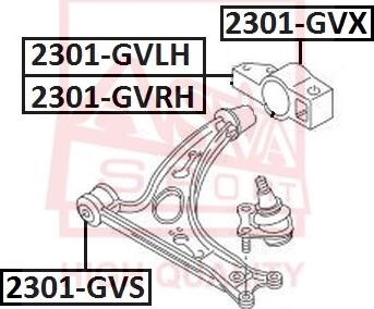 ASVA 2301-GVX - Bush of Control / Trailing Arm www.autospares.lv