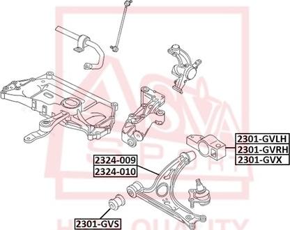 ASVA 2324-009 - Neatkarīgās balstiekārtas svira, Riteņa piekare www.autospares.lv