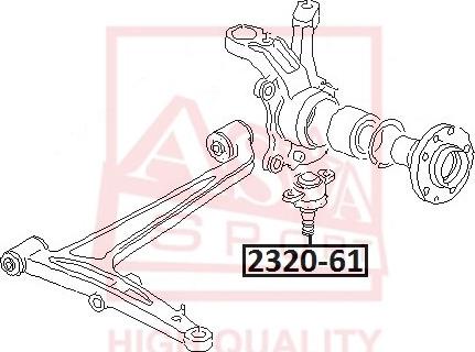 ASVA 2320-61 - Balst / Virzošais šarnīrs www.autospares.lv