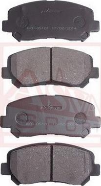 ASVA AKD-05101 - Тормозные колодки, дисковые, комплект www.autospares.lv