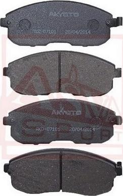 ASVA AKD-07101 - Тормозные колодки, дисковые, комплект www.autospares.lv