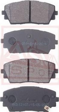 ASVA AKD-12107 - Тормозные колодки, дисковые, комплект www.autospares.lv