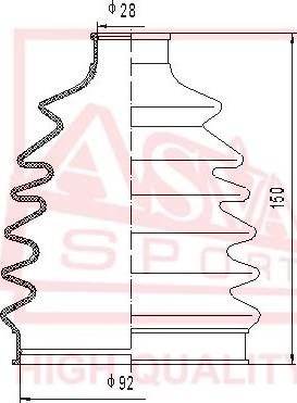 ASVA ASBT-5 - Пыльник, приводной вал www.autospares.lv