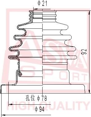 ASVA ASBT-19 - Bellow, drive shaft www.autospares.lv