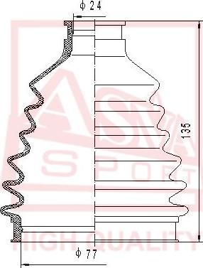 ASVA ASBT-105 - Bellow, drive shaft www.autospares.lv