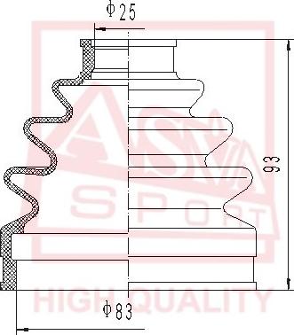 ASVA ASBT-119 - Putekļusargs, Piedziņas vārpsta www.autospares.lv